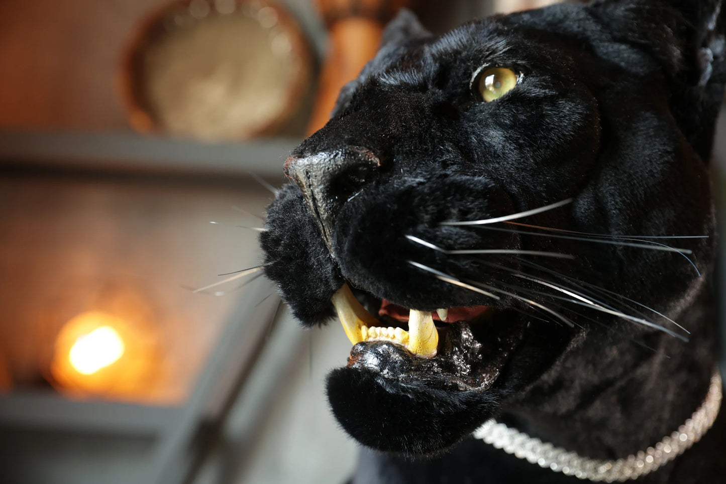 Replica Taxidermy Black Panther Standing mount Full body Stuffed African decor