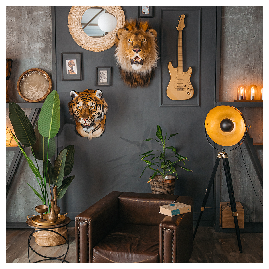 Replica Taxidermy Lion Shoulder Head Wall mount Life size