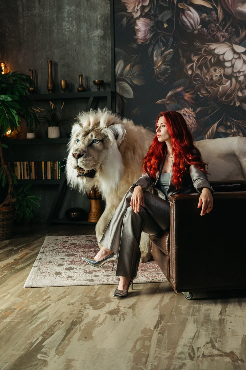 Replica Taxidermy White Lion Life size Standing mount