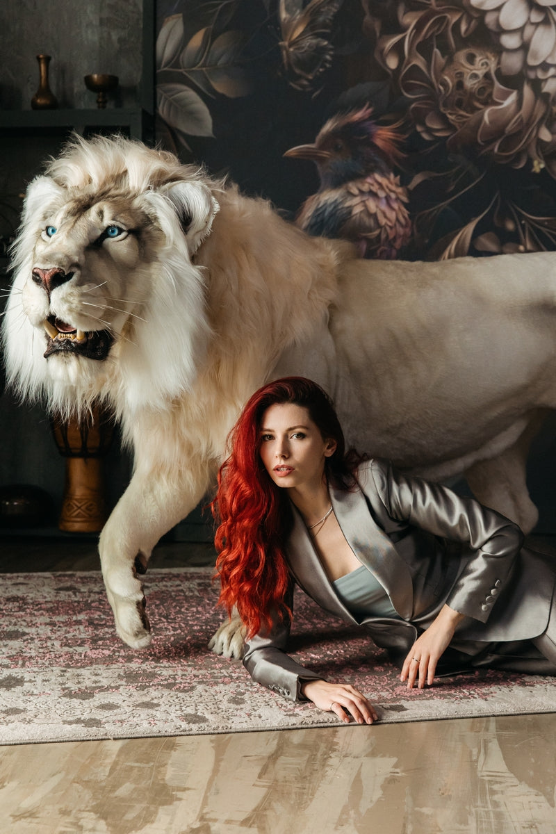 Replica Taxidermy White Lion Life size Standing mount
