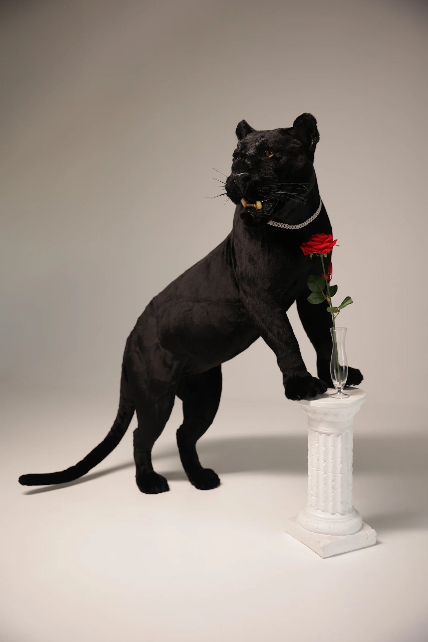 Replica Taxidermy Black Panther Standing mount Full body Stuffed African decor